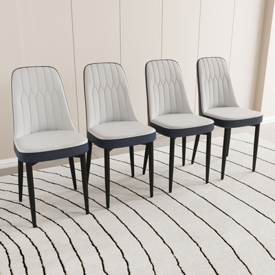 Modern Dining Chair With Cushions And Metal Legs