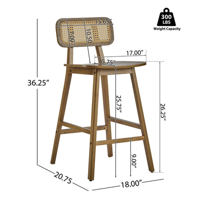 Bari - Indoor Wood Barstool (Set of 2)