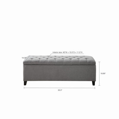 Elegant Design Tufted Top, Soft Close Storage Bench