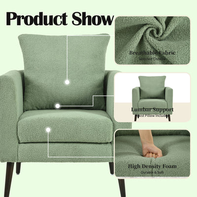 Modern Accent Upholstered Armchair With Pillow
