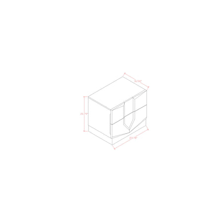 Vios - Zebra High Gloss Nightstand - White