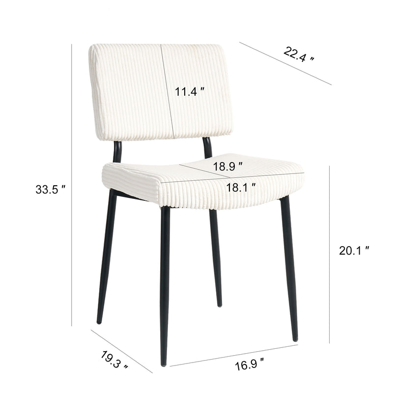Modern Upholstered Dining Chair With Metal Legs