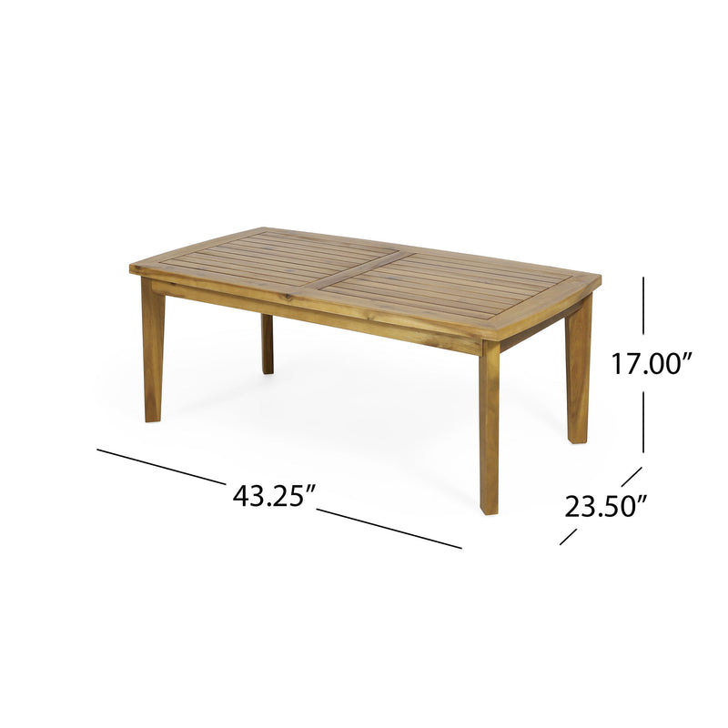Outdoor Rectangular Coffee Table - Brown