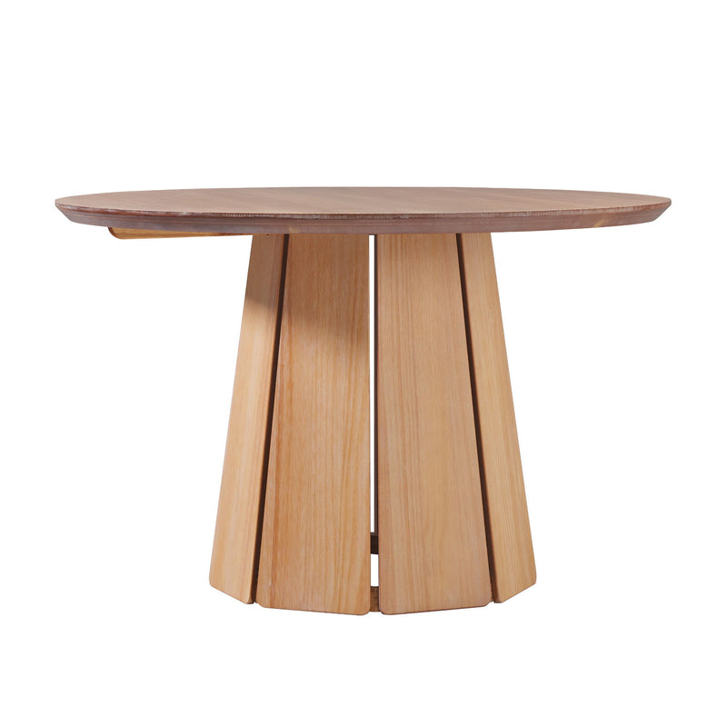 Round Pedestal Dining Table - Light Brown