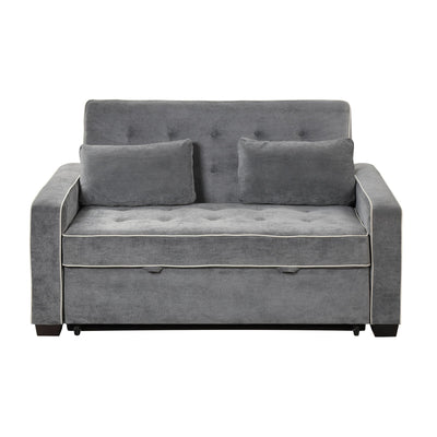 Upholstered Sleeper Bed Sofa With Dual USB Charging, Adjustable Backrest