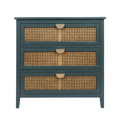 3 Drawer Cabinet, Natural Rattan, American Furniture