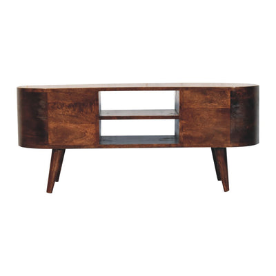 Solid Wood Rounded Entertainment Unit