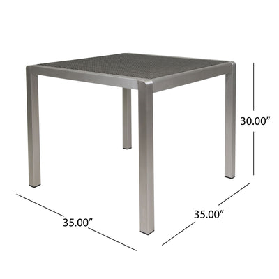 Outdoor Square Dining Table With Aluminum Frame