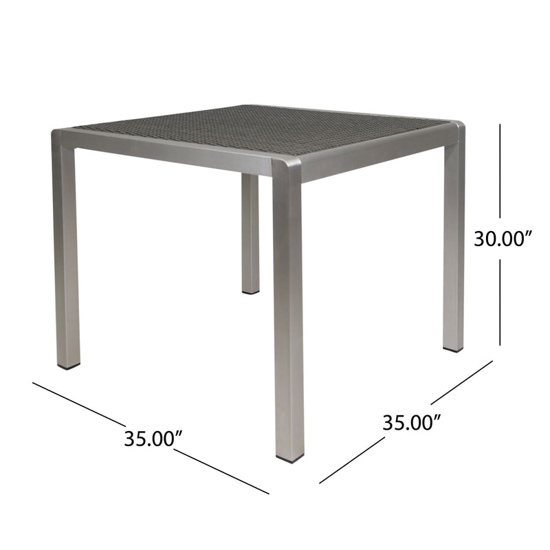 Outdoor Square Dining Table With Aluminum Frame