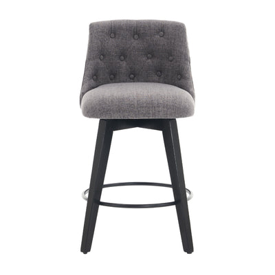 Swivel Bar Stools & Button Tufted Back (Set of 2)