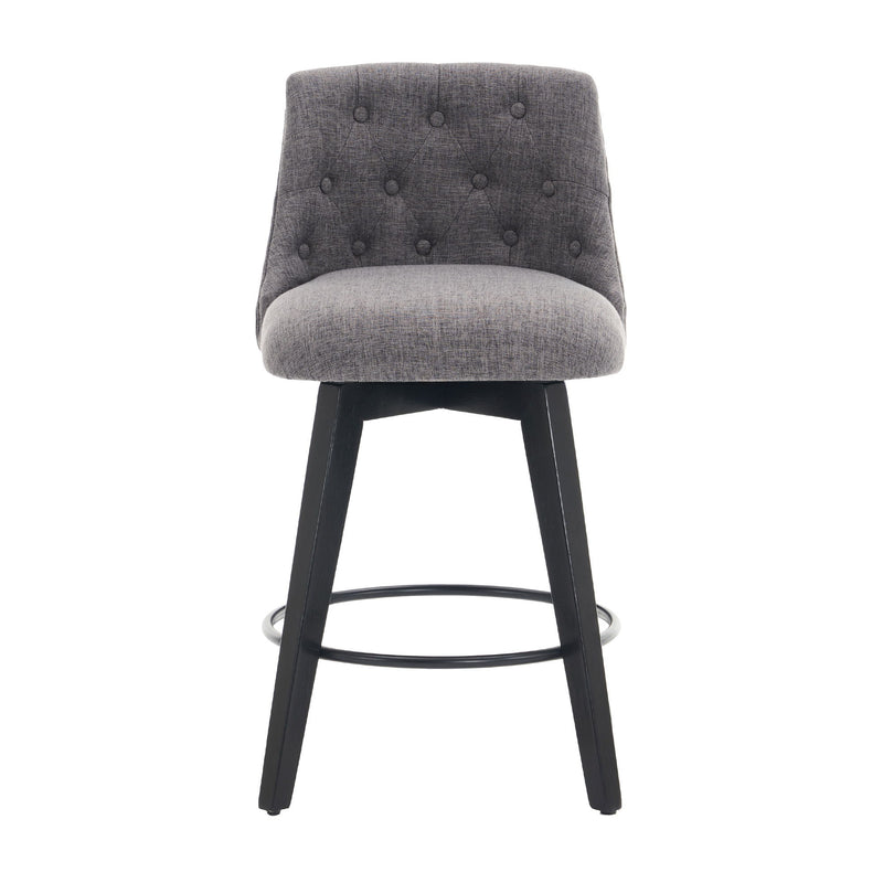 Swivel Bar Stools & Button Tufted Back (Set of 2)