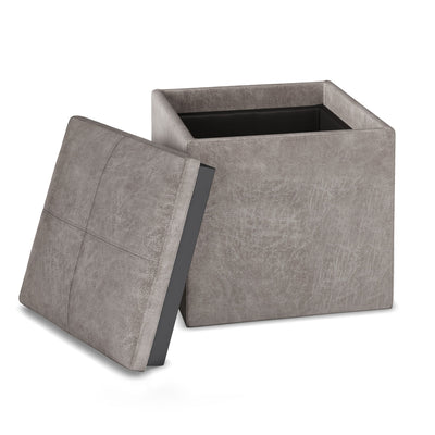 Rockwood - Upholstered Cube Storage Ottoman With Tray