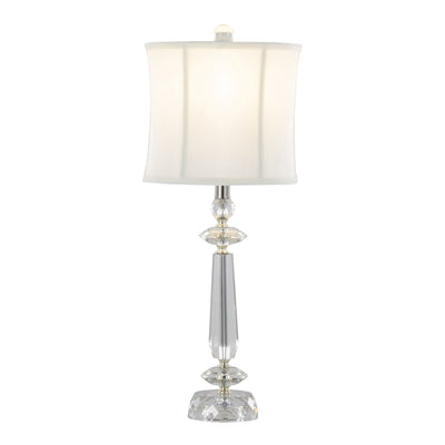 Karat - Contemporary Crystal Table Lamp (Set of 2) - Clear Crystal / Chrome / White Softback