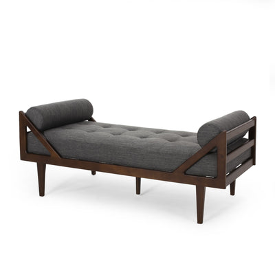 Chic Contemporary Chaise Lounge With Button Tufting And Bentwood Structure