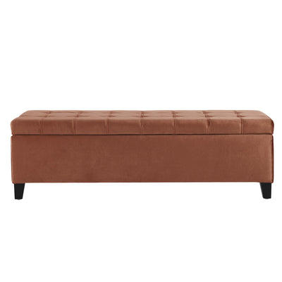 Wendover - Elegant Velvet Tufted Storage Bench With Lift-Up Top And Birch Wood Legs