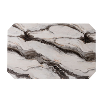 Magaly - Bar Table With Marbled Top Detail And Scalloped Edges - Dark Gray