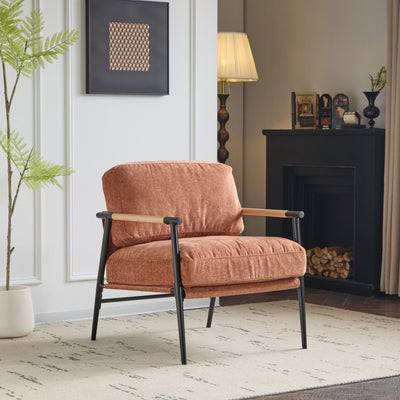 Modern Accent Chair With Plush Cushions, Cozy Seating