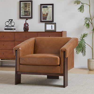 Sierra - Vintage Modern Accent Chair With Deep Cushions And Wide Armrests