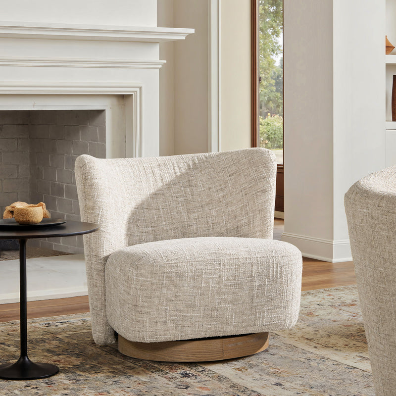 Miranda - Armless Swivel Accent Chair - Natural Gray