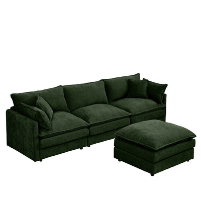 Modular L-Shaped Sectional Sofa With Movable Ottoman