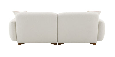 Darius - Boucle Sofa With 2 Toss Pillows - Beige
