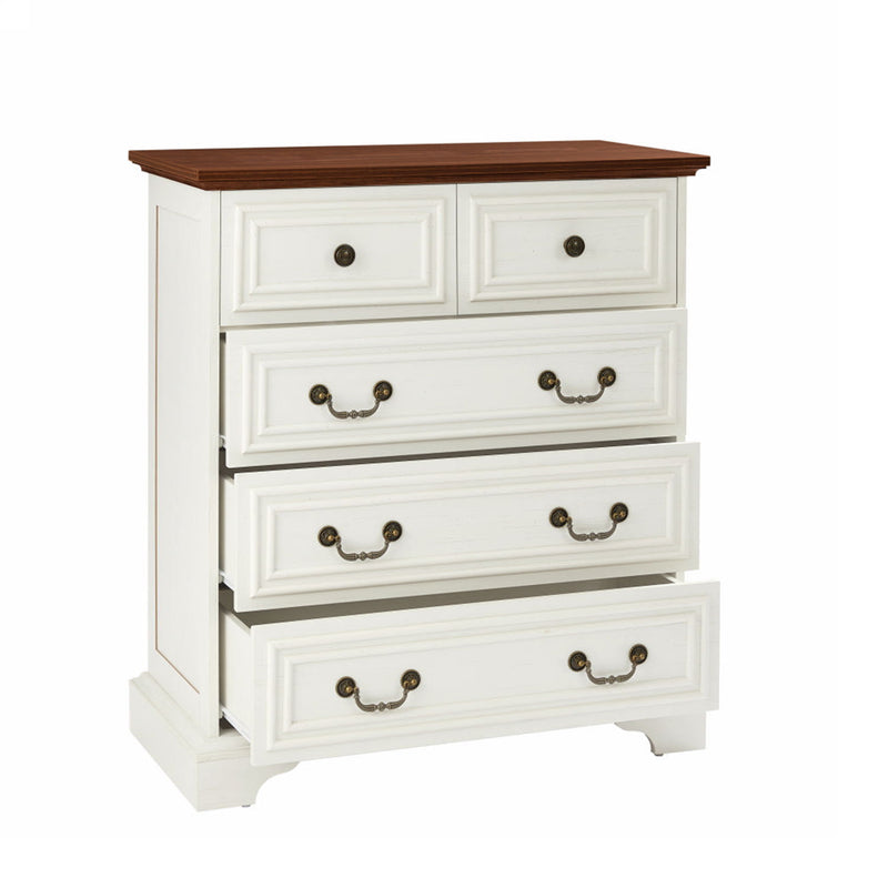 Modern 5 Drawer Dresser For Bedroom, Ample Storage Wide Chest Of Drawers