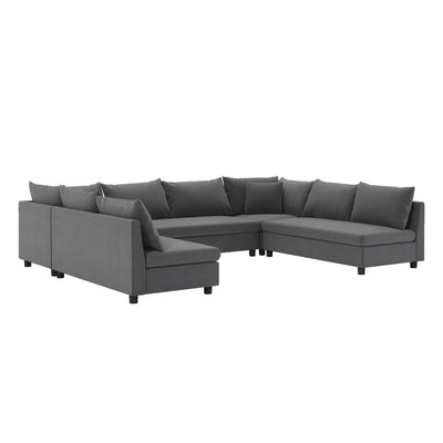 Modular Sectional Reversible U Shaped Couch Set, Free Combination Minimalist Style Oversized 8 Seat Convertible Sofa