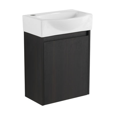 Modern Bathroom Vanity With Ceramic Basin, Wall Mounted Floating Sink Combo, Storage Cabinet
