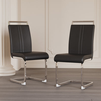 Modern Dining Chairs With Padded Seat, High Back