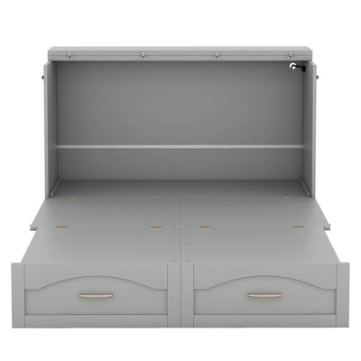 Murphy Wall Bed With Drawer And A Set Of Sockets & USB Ports, Pulley Structure Design