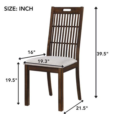 2 Pieces Set Dining Side Chair Rustic Modern Farmhouse Design Retro Design Easy To Assembly - Antique Dark Oak