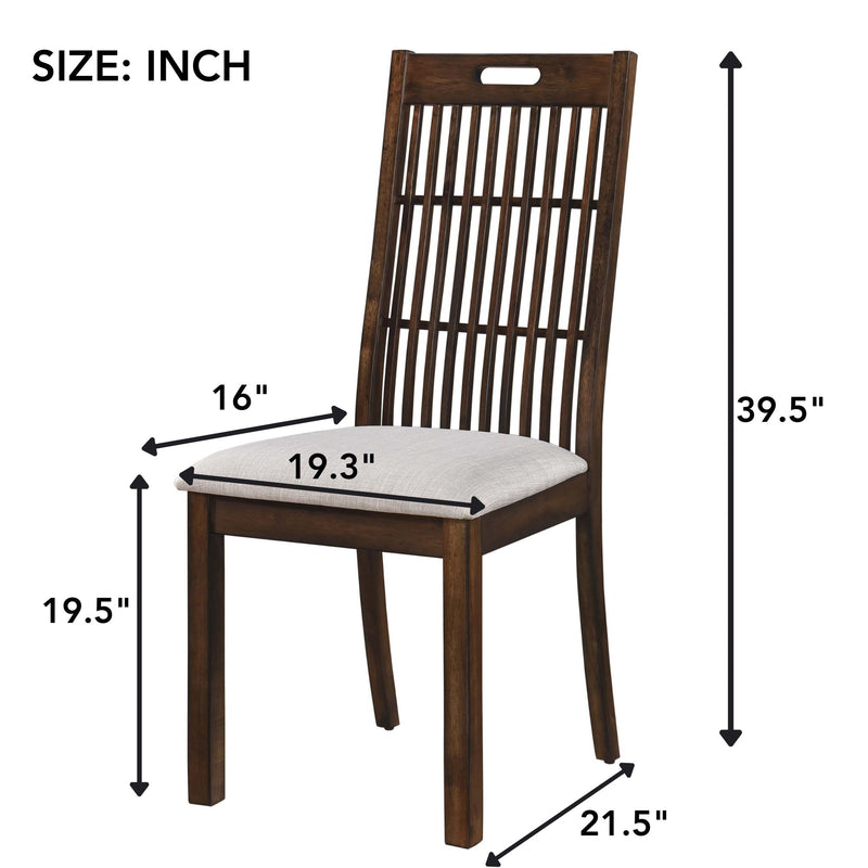 2 Pieces Set Dining Side Chair Rustic Modern Farmhouse Design Retro Design Easy To Assembly - Antique Dark Oak