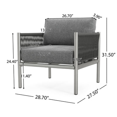 Hargrove - Club Chair - Silver / Gray