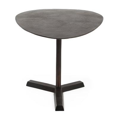 Industrial Style Elliptical Side Table With Aluminum Frame - Bronze