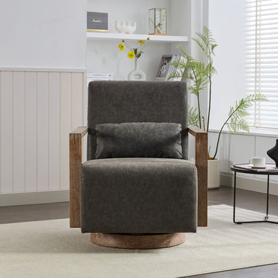 Swivel Modern Upholstered Accent Chair With Armrests