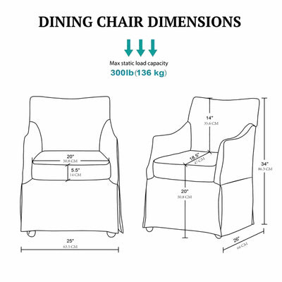 London - Upholstered Skirted Dining Arm Chair