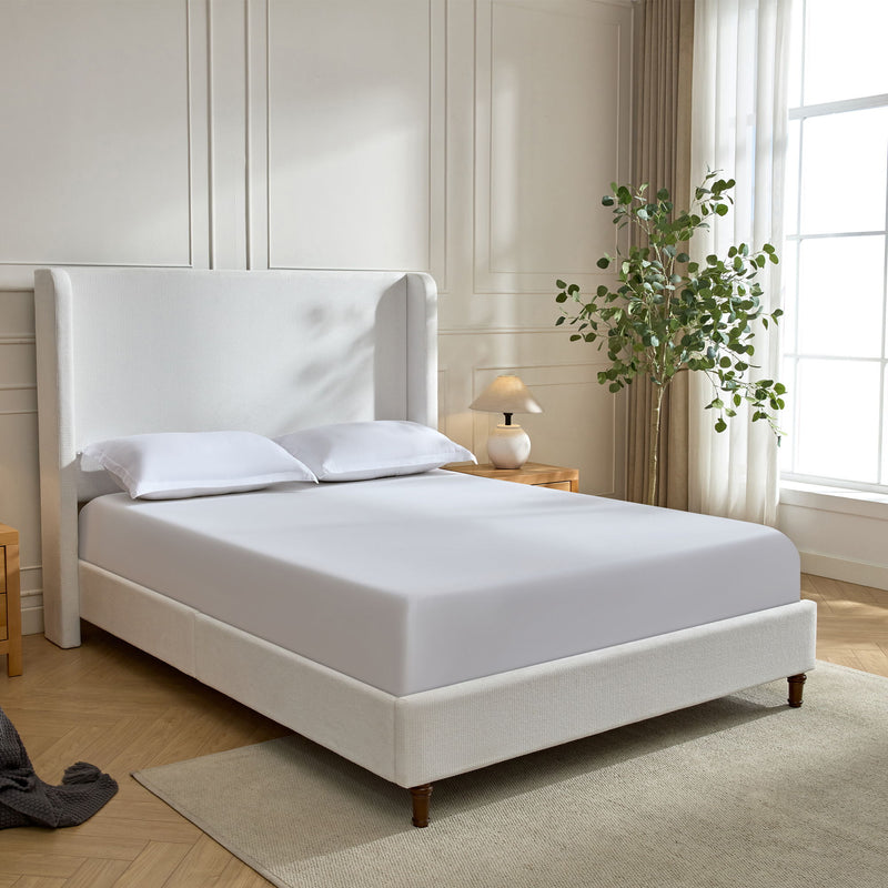 Harper - Tall Headboard Upholstered Bed / High Headboard / Elegant Simplicity / No Box Spring Needed
