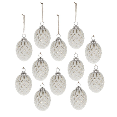 Glass Decorative Hanging Ball Christmas Tree Ornaments (Set of 12)