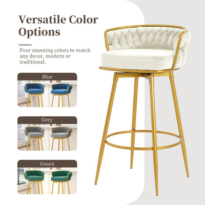 Modern Low Back Upholstered Counter Height Bar Stools (Set of 2)