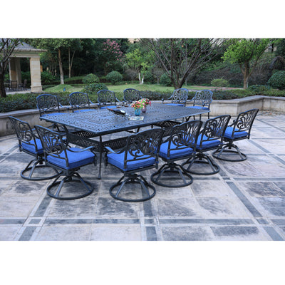Rectangular Metal Dining Set With Cushions