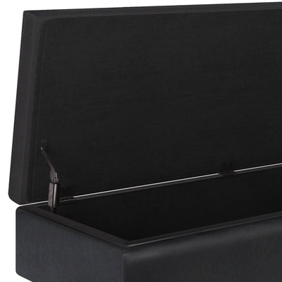 Owen - Rectangular Storage Ottoman - Midnight Black