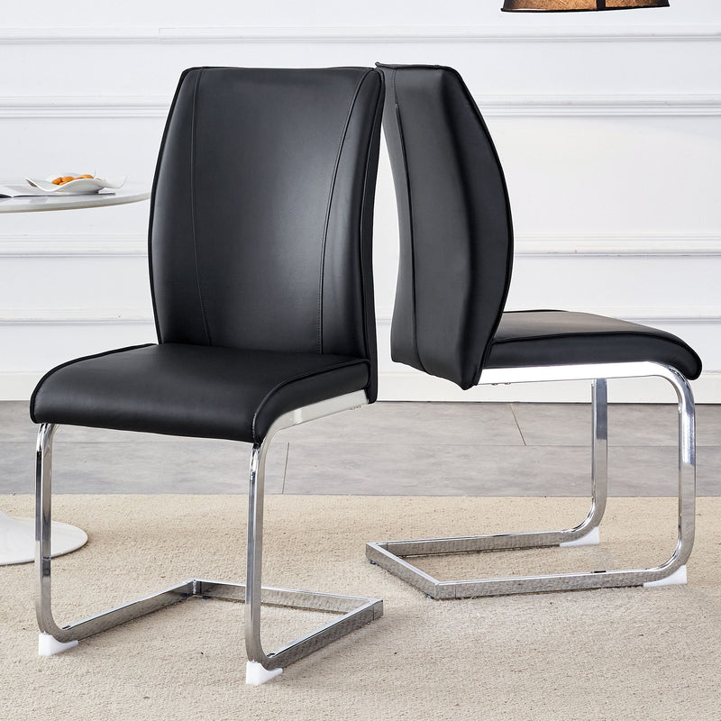 Luxury Simple Arch High Resilience Dining Chair With Arched Leg