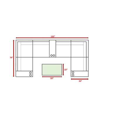 Wicker Outdoor Sectional With Weather Resistant Cushions And Table