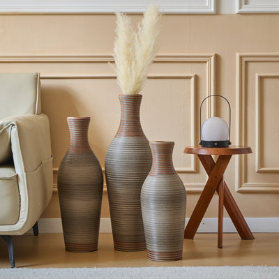 Classic And Neat Floor Vase, High Independent Flower Stand (Set of 3)