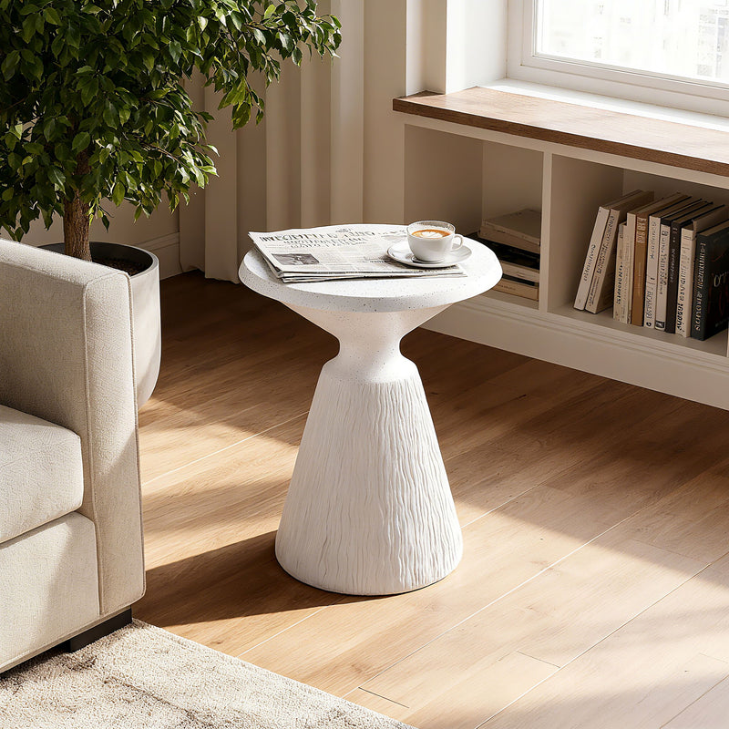 Outdoor End Table, Round Garden Stool - Aqua Gray