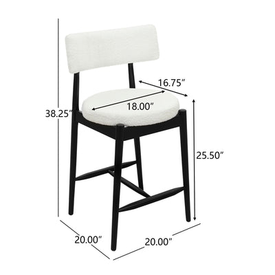 Mid Century Modern Counter Stools, Fabric Upholstered Chairs