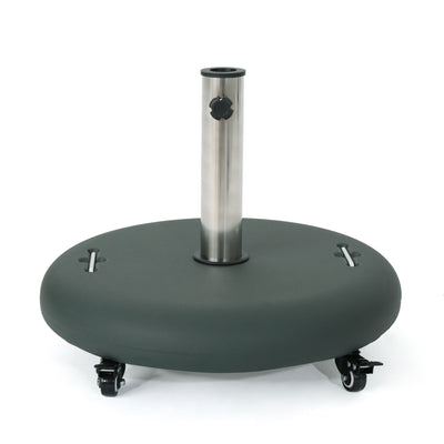 Wheelie - Round Umbrella Base With Stainless Steel Holder