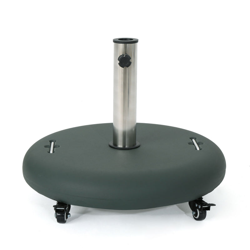 Wheelie - Round Umbrella Base With Stainless Steel Holder