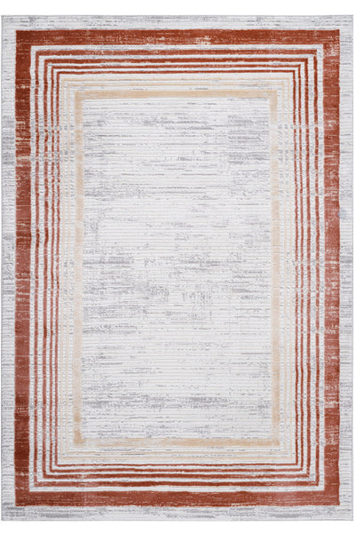 Marfi - 8' X 10' Bordered Area Rug - Brown / Ivory