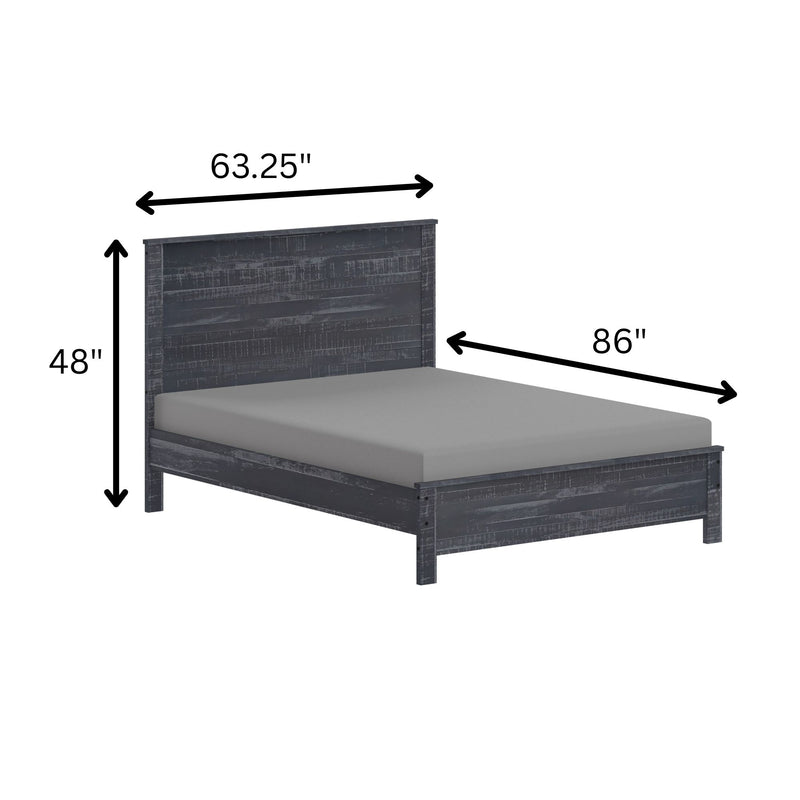 Albany - Bed Frame With Headboard, Heavy Duty Modern Rustic Design